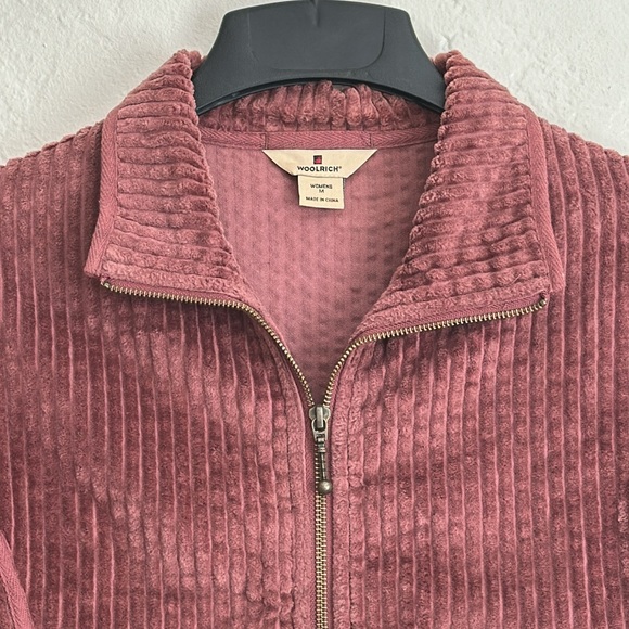 Woolrich cotton corduroy zip front jacket, hazelberry deep dusty rose - Picture 2 of 9